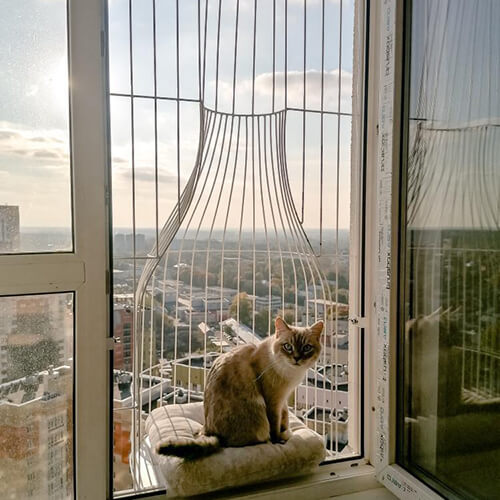 Элегантный балкон для выгула котов